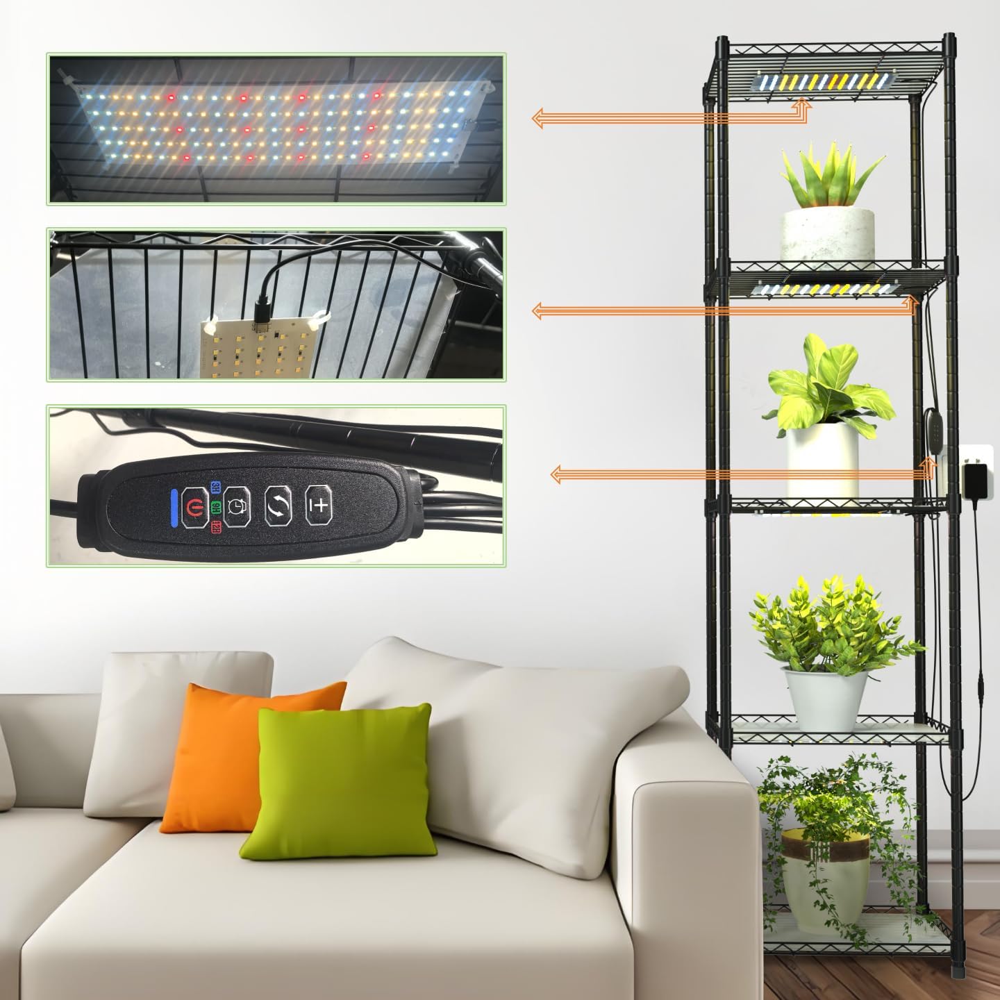 Indoor Greenhouse Plant Growing Kit with Built-in Full Spectrum Grow Light for Lighted Plant Rack for Home, Corner, Patio.