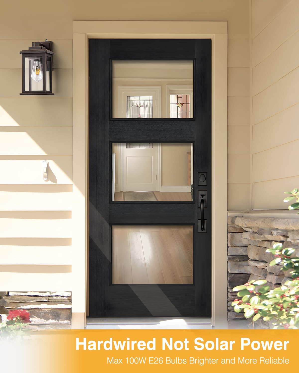 VIANIS Oil Rubbed Bronze Dusk to Dawn Outdoor Lights, Anti-Rust Aluminum Outside Lights for House, Modern Waterproof Hardwired Outdoor Wall Sconce for Porch, Garage, Front Door, Easy-to-Install