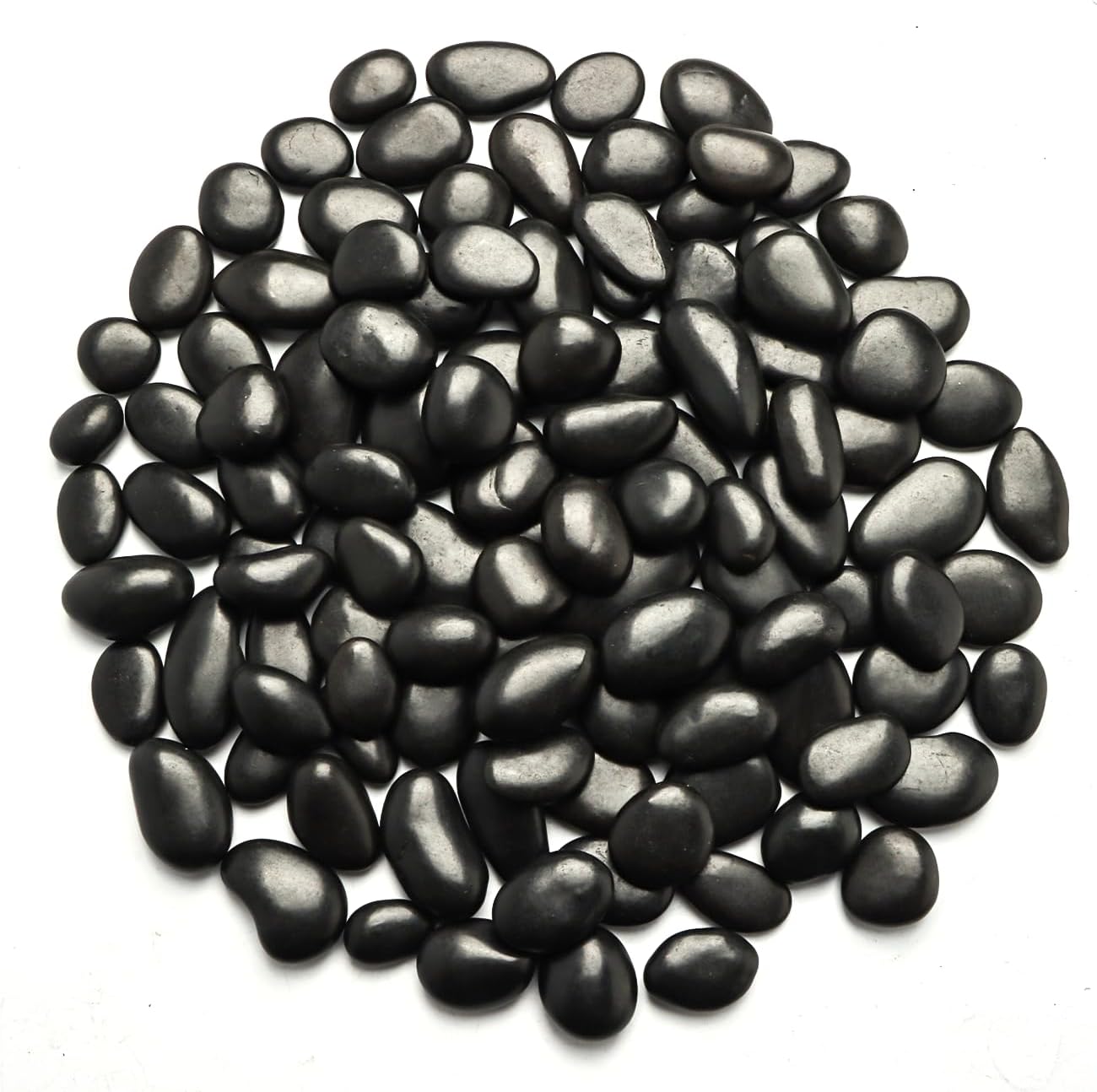 River Rocks 5 Lb, Pebbles for Indoor Plants 0.5"-1.4", Black Rocks for Outdoor Landscaping, Decorative Stones Vase Filler, Fish Tank, Fountain, Succulents, Flower Bed, Black