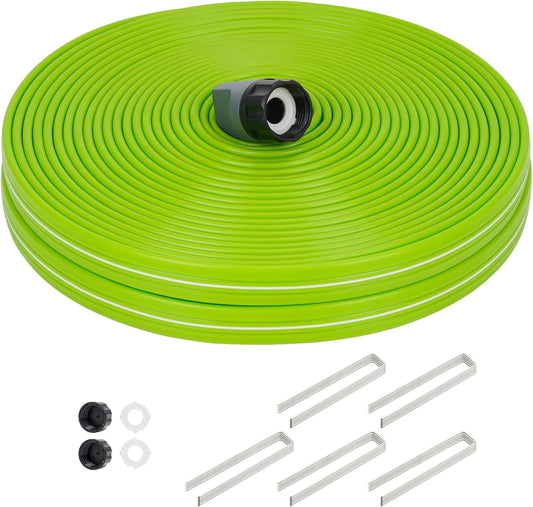 Sprinkler Soaker Hose 75FT, Watering Soaker Hose with Holes, High-Efficiency Sprinklers System for Garden and Lawn with Staples