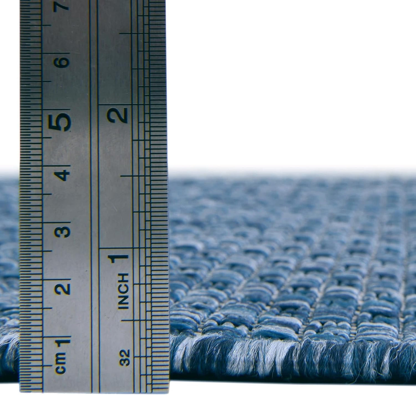 Unique Loom Collection Casual Transitional Solid Heathered Indoor/Outdoor Flatweave Area Rug (8' Octagon, Blue/Navy Blue)