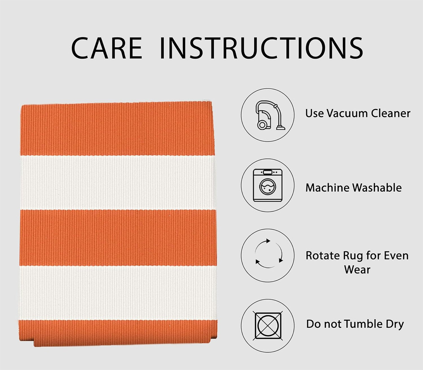 IOHOUZE Fall Door mat 4x6 Ft Orange White Striped Area Rug Washable Front Porch Rug Striped Door Mat Outside Entrance Entryway Doormat for Fall, Halloween, Thanksgiving Porch Decor