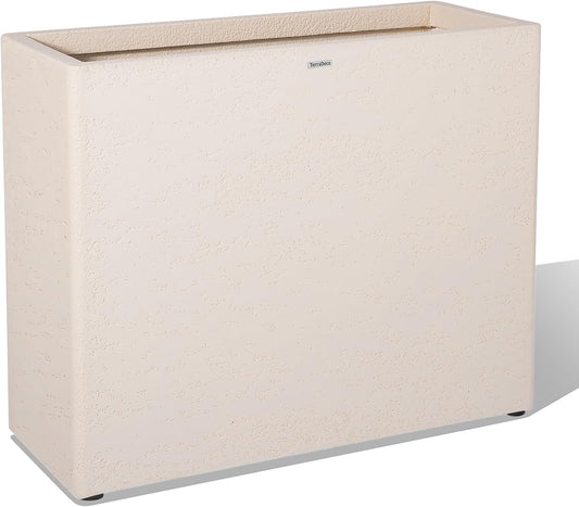 Tall Rectangular Composite ConcretePlanter（30Lx12Wx25H，66 Pounds）,Durable All-Weather Use with Drainage Holes,Large Rectangular Planter for Outdoor Indoor Plants