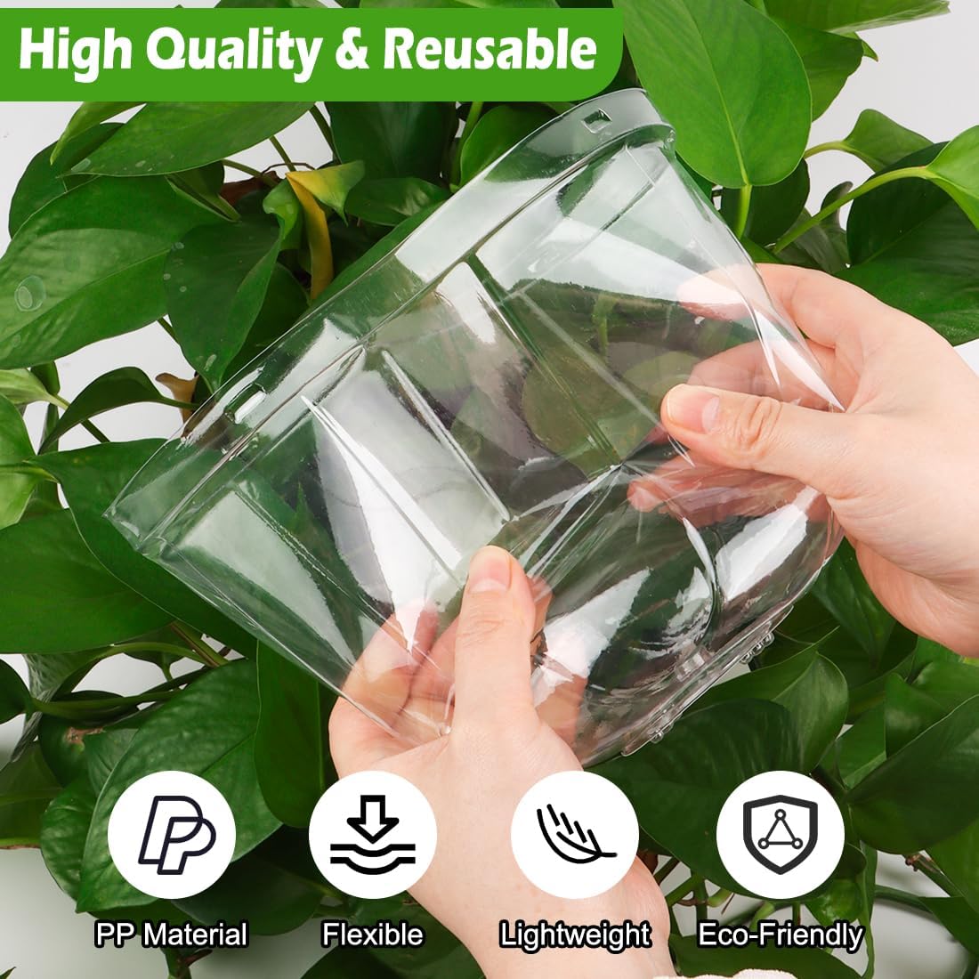 30 Pcs Clear Plastic Humidity Dome, Adjustable Ventilation Plant Cloche for Seedlings Fits 6Inch Nursery Pots, Reusable Transparent Grow Dome Cover for Seed Starter Pots Outdoor Gardening Plant Growth