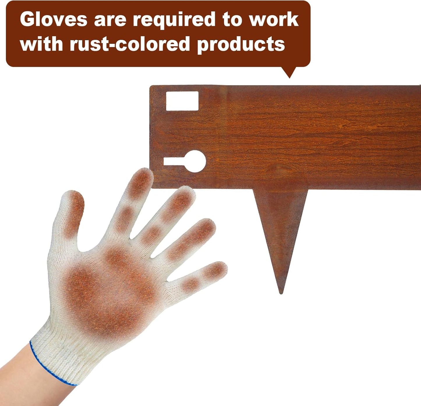 42" L X 9.4" H Corten Steel Landscape Edging, 6 Pack Hammer in Landscape Edging,Garden Edging Border for Lawn, Flower Bed, Yard (Rust-Colored)