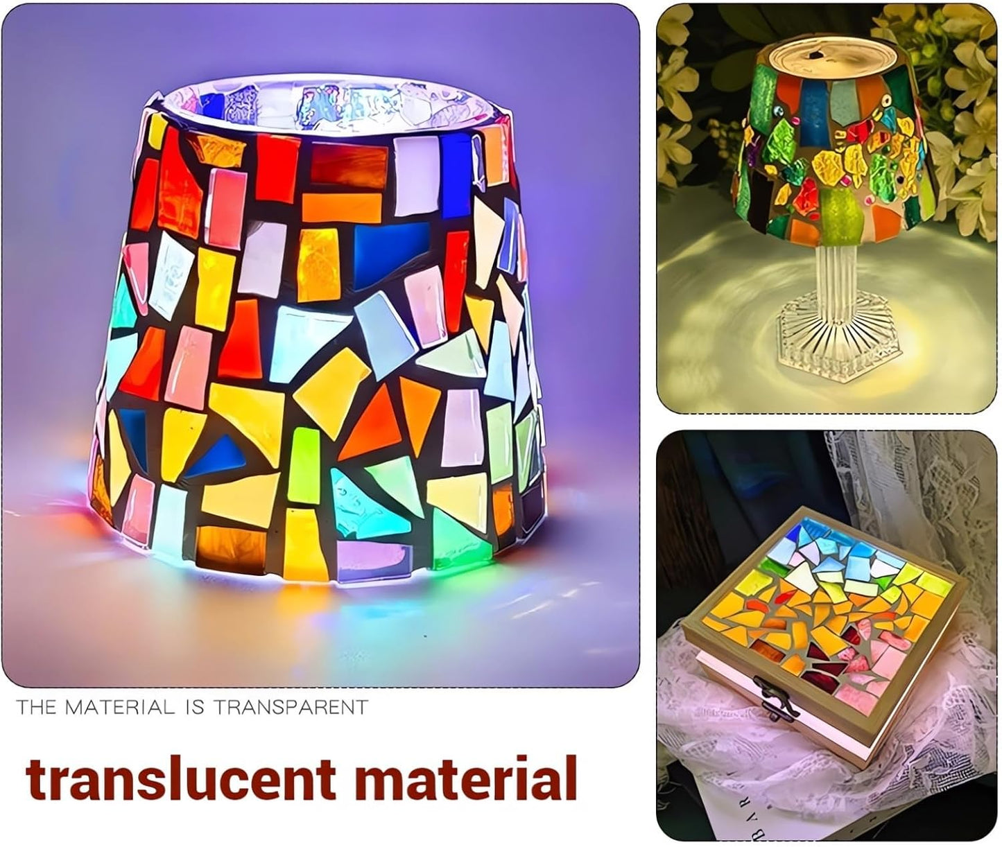 Blue Mixed Irregular Mosaic Glass Mosaic Tiles Pieces, 300 Grams Mosaic DIY Set Adult Mosaic Set, Mosaic Crafts Mosaic Making Supplies.