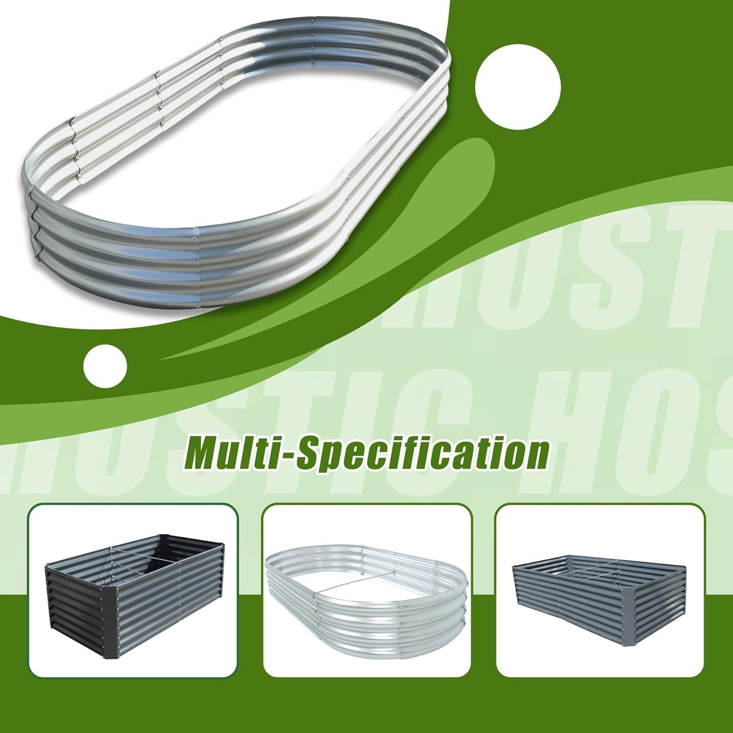 8x4x1FT Galvanized Planter Raised Garden Boxes Outdoor Large Metal Gardens Beds for Vegetables Flowers Herbs Succulents