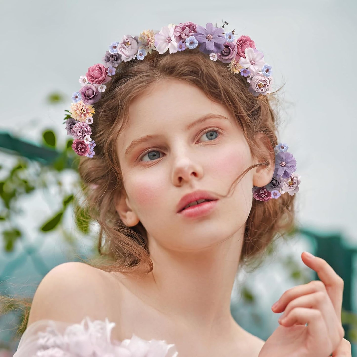 Faux Flower Heads Small Silk Artificial Flower DIY Fake Mini Flowers Rose Daisy Multicolor Flowers Craft Supplies for Wedding Party Wreath Graduation Season Party Home Decor (45, Purple)