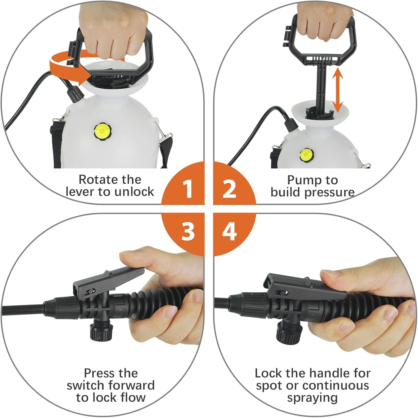 2Gallon/7.56L Pressure Sprayer - Multi-Use Pump Mister for Garden, Lawn & Home with 2 Nozzles, Shoulder Strap & Gloves - Ideal as Weed, Plant & Water Sprayer