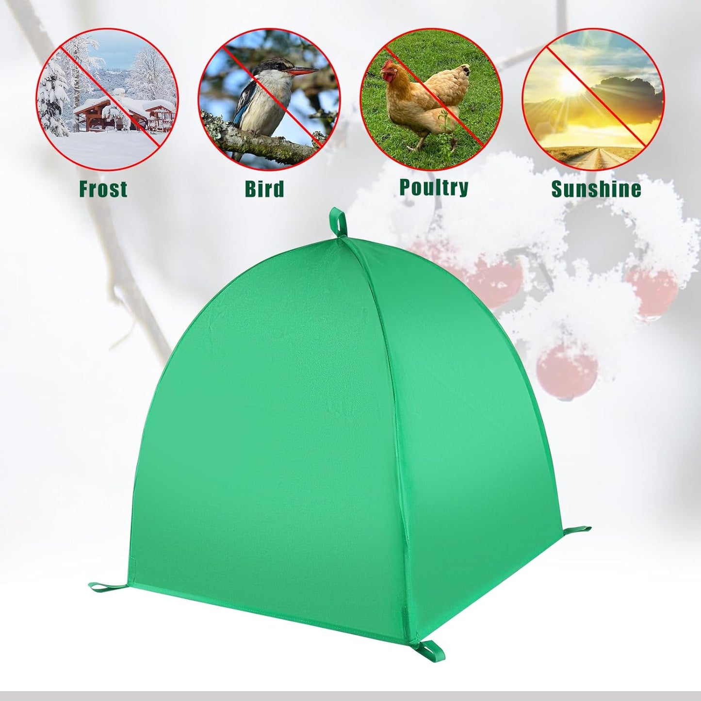YLSAZL 2 Pack Plant Covers Freeze Protection,Plant Protector and Cover,Shrub Covers for Winter,Winter Snow & Frost Covers with Stakes,Warm Plant Protection Tent.