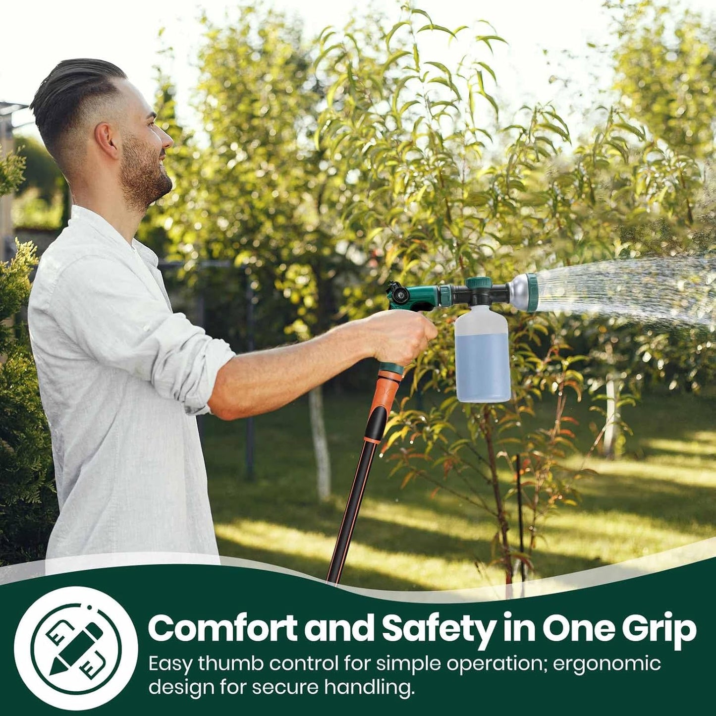 VENETIO 8-Dial Lawn & Garden Feeder Pro with Quick Connect Fittings and 16oz Bottle for Uniform Fertilizing & Watering Plants | Precision Liquid Fertilizer Sprayer | Hose Spray Nozzle for Dog Shampoo