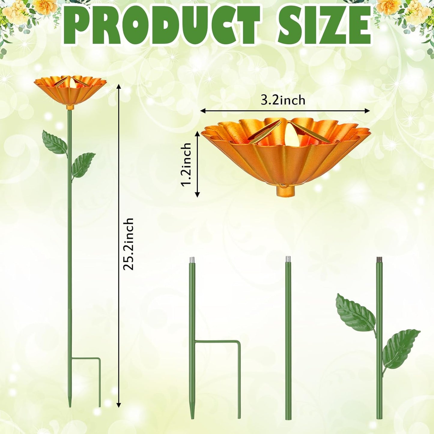 Geelin 4 Pack Bee Watering Station for Garden Metal Bee Water Cups with 5 Stamens Flower Design Water Feeder Colorful Butterfly Bath Bowl for Outdoor Garden Yard Pollinator Decor