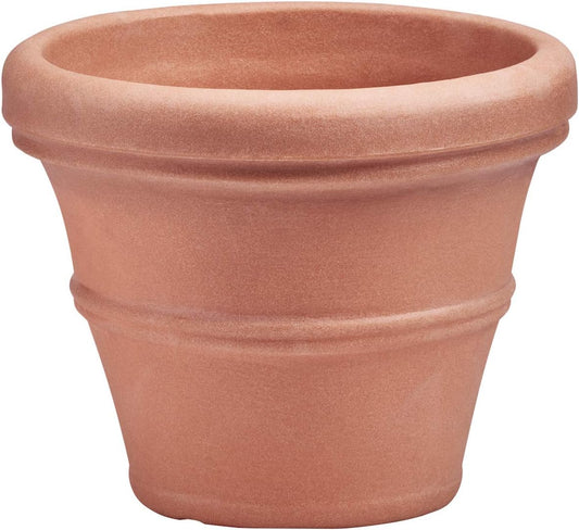 Crescent Garden Brunello Classic Rolled Rim Planter Pot, Indoor/Outdoor Weather-Safe Round Plant Pot, 14'' (Terracotta Color)