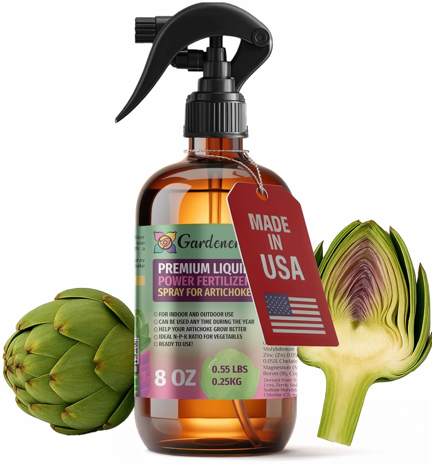 Liquid Power Artichoke Fertilizer Spray – Ready-to-Use Liquid Plant Food for Artichoke – Premixed, Easy Application – Fast-Acting Formula for Growth, Roots & Yield – Indoor & Outdoor Use – 8 oz