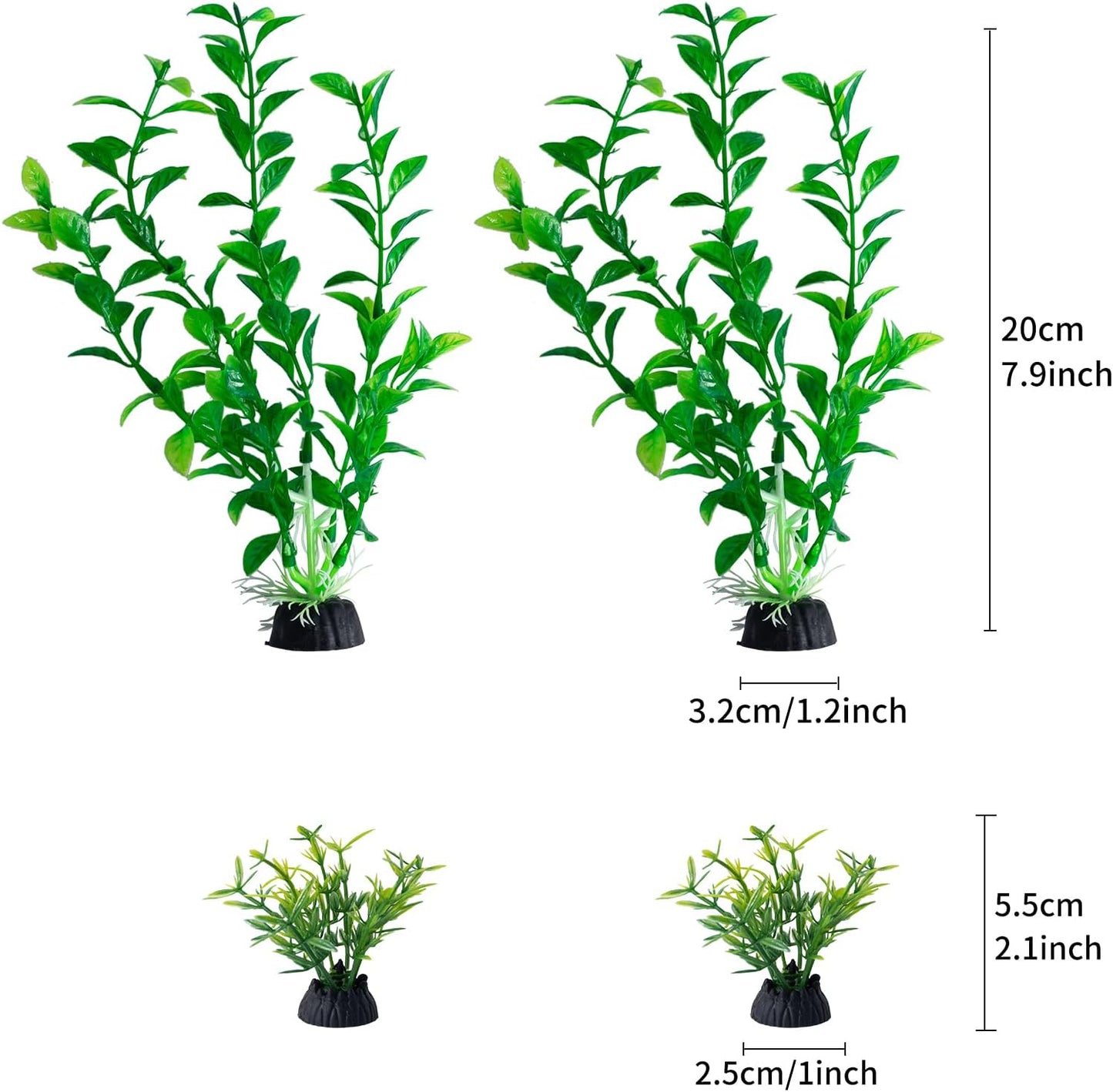 COMSUN 25 Pack Artificial Aquarium Plants, Small Size 4 inch Approximate Height Fish Tank Decorations Home Décor Plastic Red