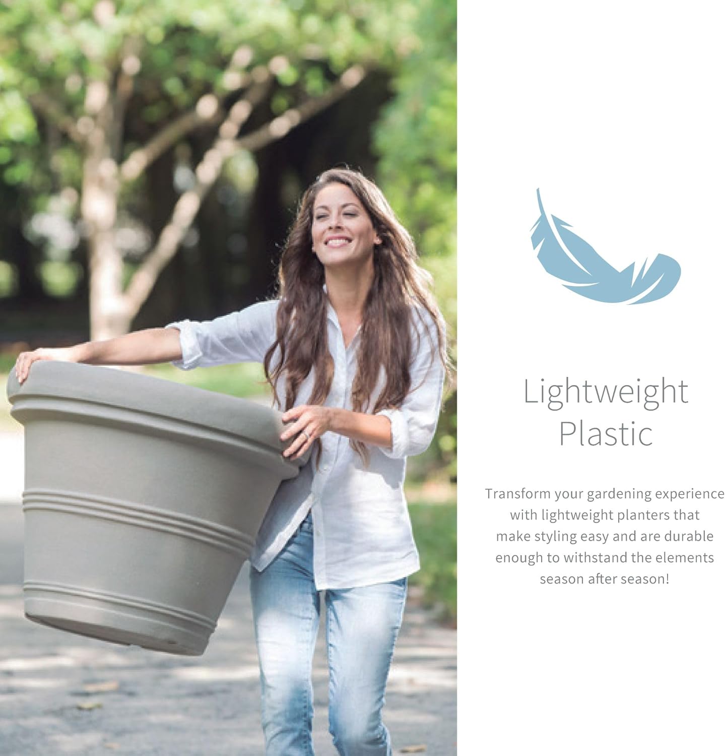 Crescent Garden Brunello Planter, Classic Rolled-Rim Plant Pot, 16-Inch (Rust)