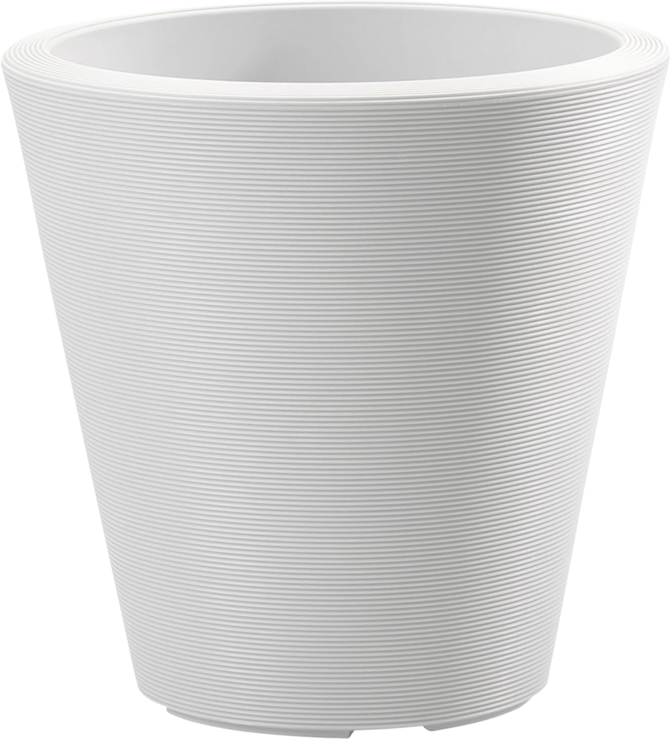 Crescent Garden Madison Planter– Weather-Resistant, Double Walled Indoor/Outdoor Plant Pot with Drain Hole – Durable All-Season Flower Container, 16" W (Cloud White)