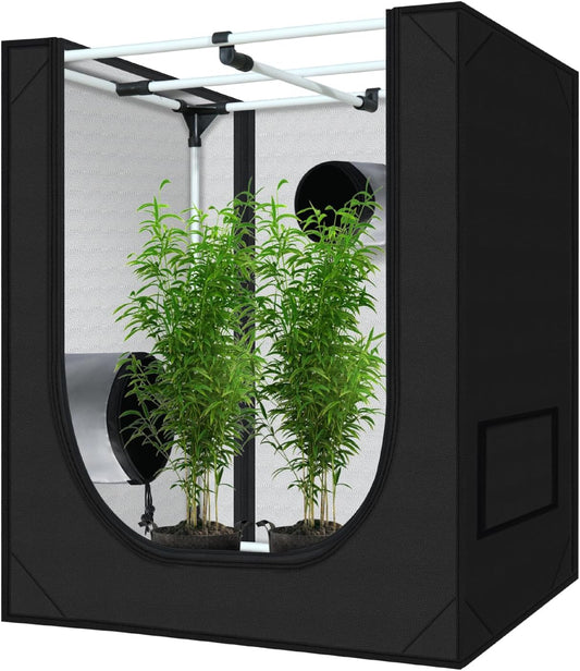 zazzy Grow Tent 18"x30"x36" Hydroponic Heavy Duty Dark Room Reflective Mylar Grow Tents with Window & Floor Tray for Indoor Plant Growing