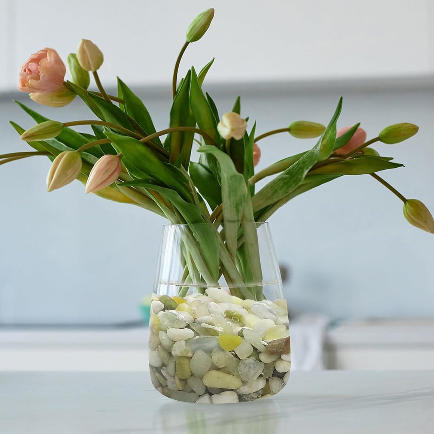 5LB Succulent Jade Pebbles, 3/8 Inch Natural Decorative Polished Stones, River Rocks for Vase, Flowerpot, Indoor and Garden Decoration