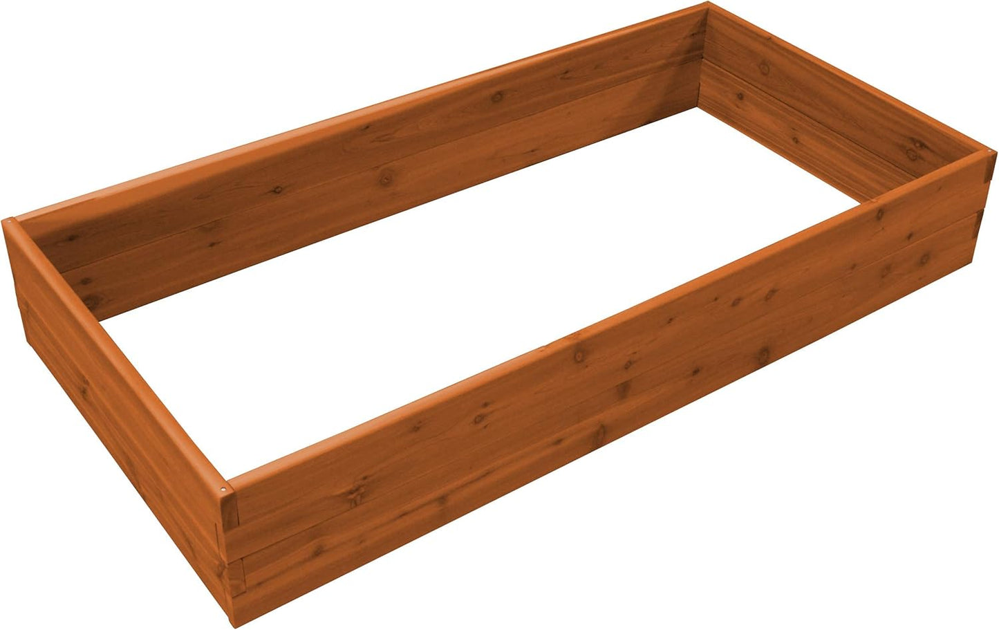Red Cedar Wood Raised Vegetable Garden Bed - Amish Made in USA (11" Double Raised Bed, Cedar Stain)