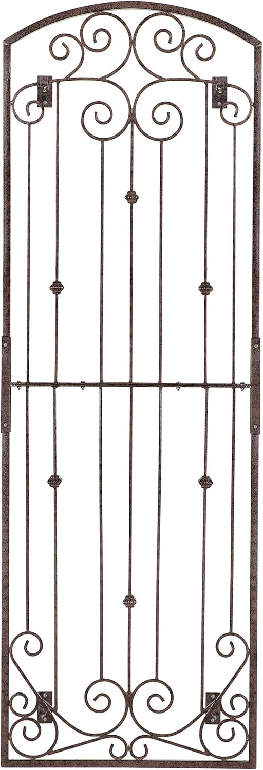 H Potter Garden Trellis for Climbing Plants Vertical Wrought Iron Panels Scroll Metal Wall Trellises Large Tall Arched Home Garden Outdoor 8 Foot Decorative Fence Privacy Screen Outdoors