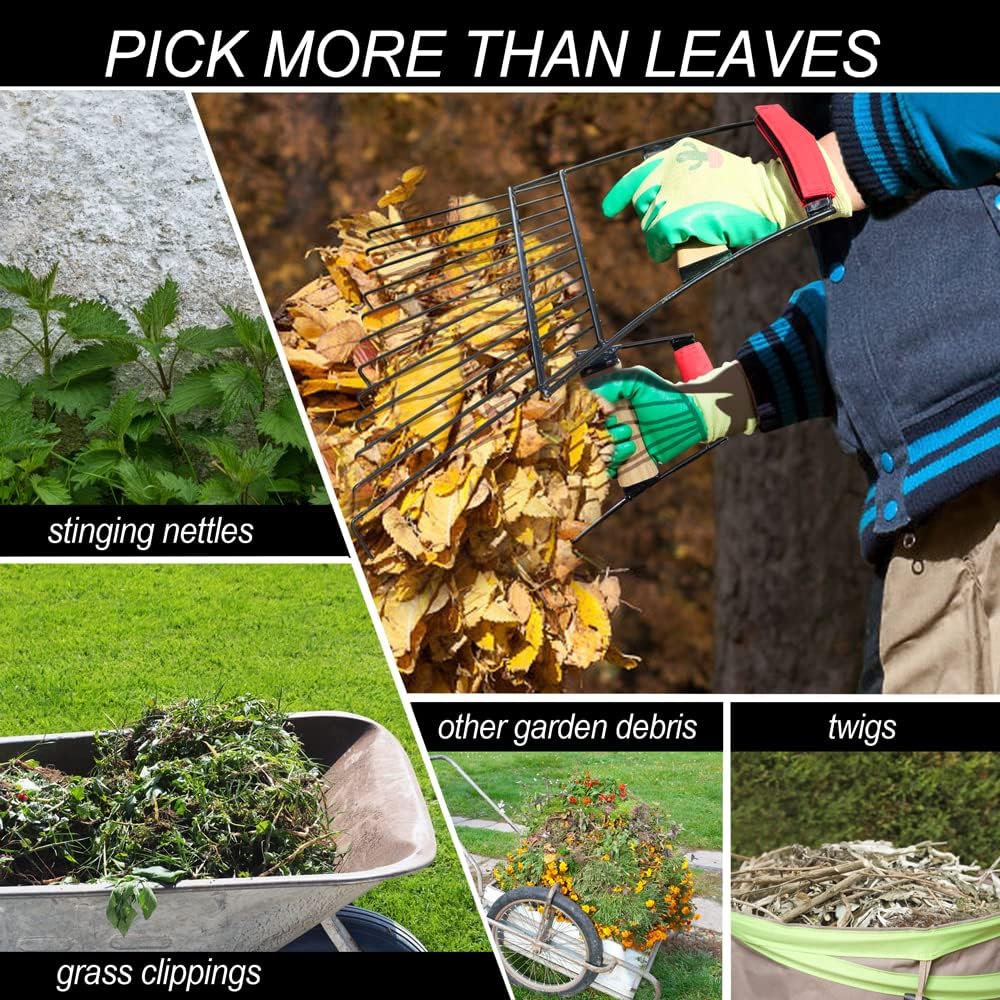 Colwelt Steel Leaf Scoops and Claws, Rugged Leaf Scoop for Lawn and Garden Cleanup, Large Sized Leaf Grabber for Larger Pickup Capabilities(Steel, not Plastic)