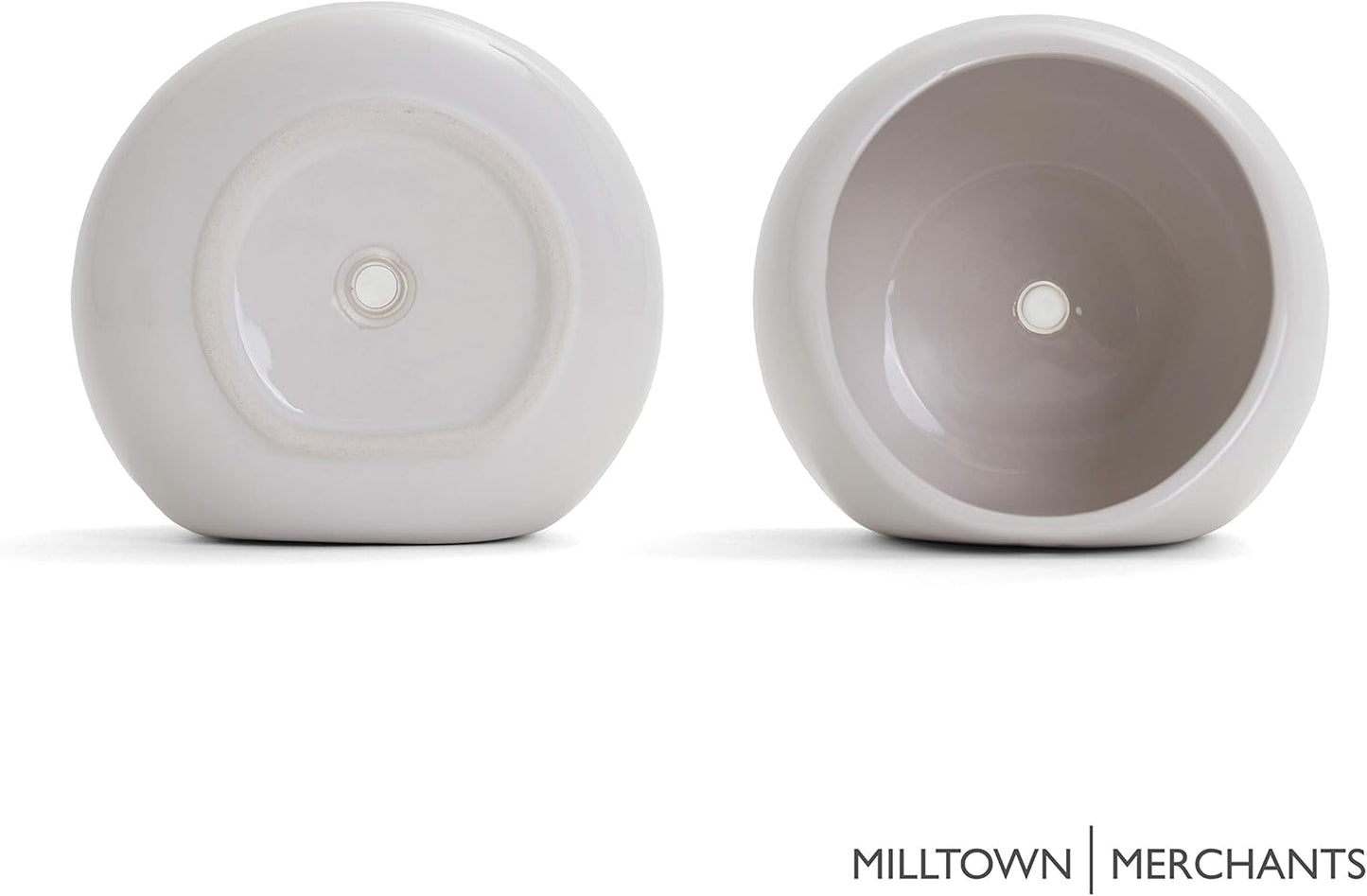 Milltown Merchants Succulent Wall Planters - Wall Vases - White Ceramic Wall Mounted Planters - Succulent Plant Pots - Hanging Vases for Living Wall (1 Pack/Modern/White)