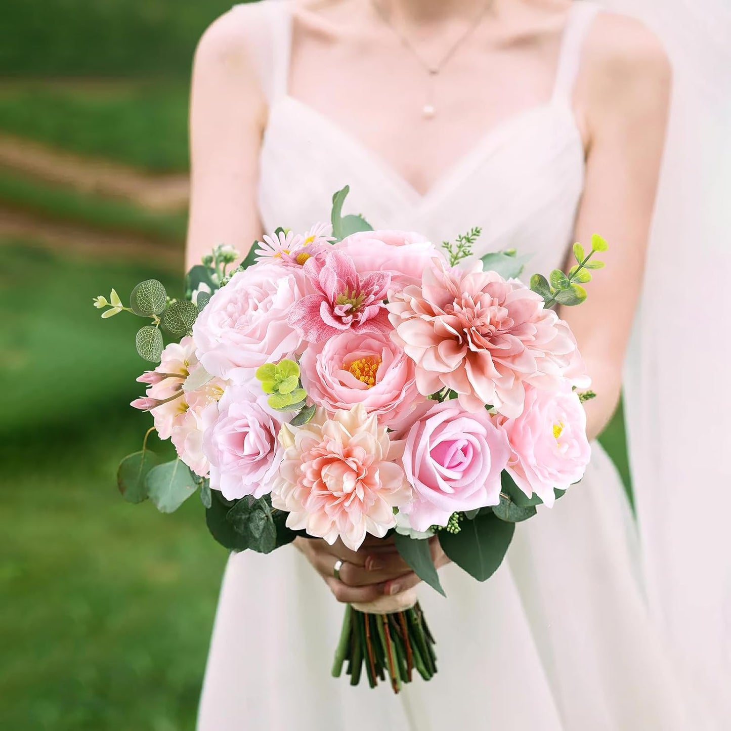 AGIRL Rose Artificial Flowers Combo Fake Flowers Rose Silk Flowers with Stems for DIY Wedding Bouquets Centerpieces Arrangements Table Decor Bridal Baby Shower Party Home Fall Decor(Nude Pink)