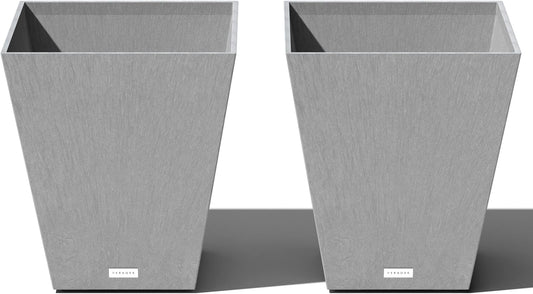 Veradek Pure Series Nobleton Plastic Planter - Large Pots for Indoor or Outdoor Porch/Patio | Durable All-Weather Use with Drainage Holes | Modern Planter Décor for Flowers, Shrubs, Trees