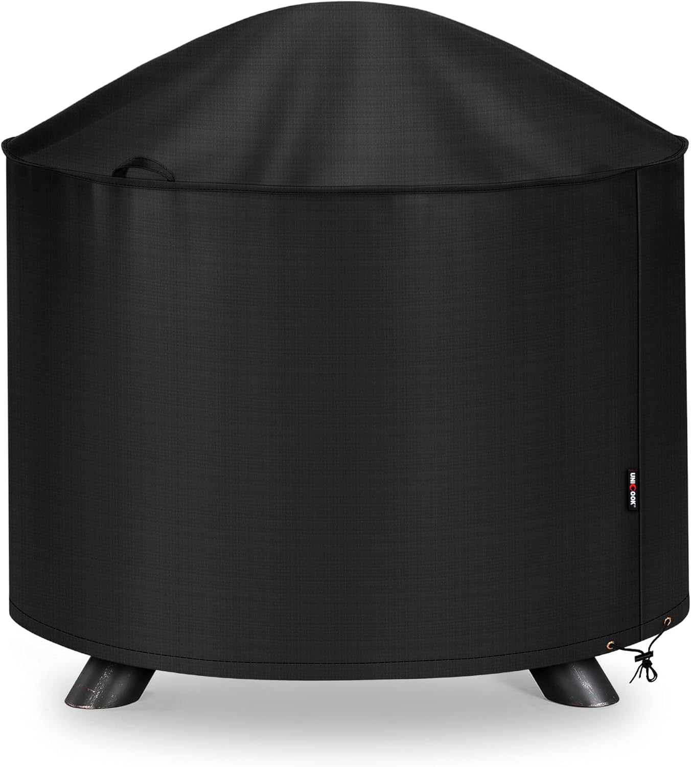 Unicook Firepit Cover Round 36 Inch, Waterproof Fade Resistant Outdoor Fire Bowl Cover with Handles & Drawstring, Fits Patio Fire Pits up to 34" Dia, Black