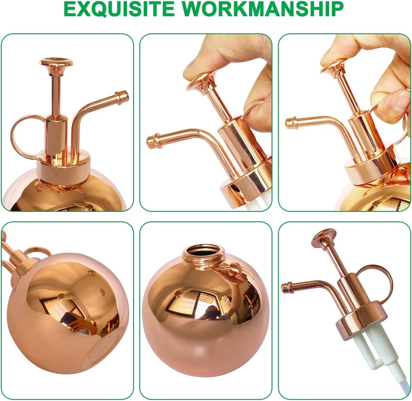 Stainless Steel Plant Sprayer, Small Watering Can Plant Misting Bottle, Modern Gardening Tools for Indoor Potted Plants Watering and Misting