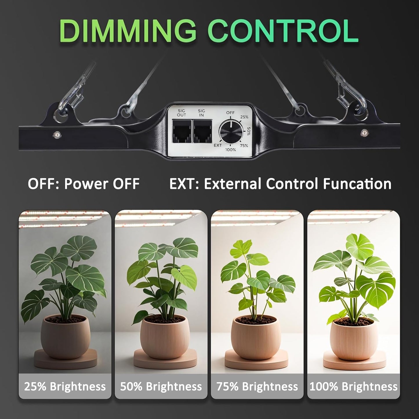 BLOOMINGREEN LED Grow Lights for Indoor Plants 200W Full-Spectrum Daisy Chain Grow Lamp with Samsung LM301B Diodes&672pcs LEDs,Dimmable Growing Light Fixtures in Greenhouse Vegetable Flower 2x2/3x3ft