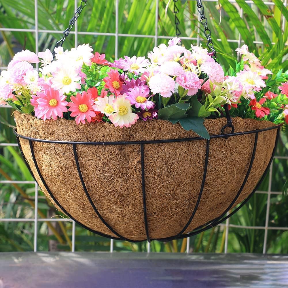 EROCK 2Pcs Coco Liners for Planters Hanging Basket, Round 8/10/12/14/16 inch Thick Coconut Coir Coco Fiber Liners for Planters Garden Patio Porch Window Plants Flowers Pot Indoor Outdoor (12 inch)