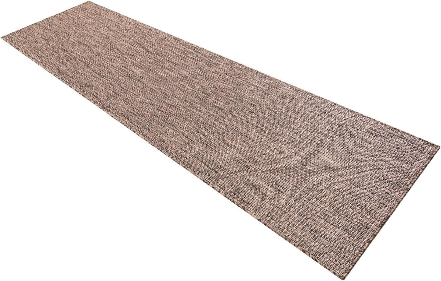 Unique Loom Outdoor Solid Collection Area Rug (2' 7" x 10' Runner Light Brown/Ivory)