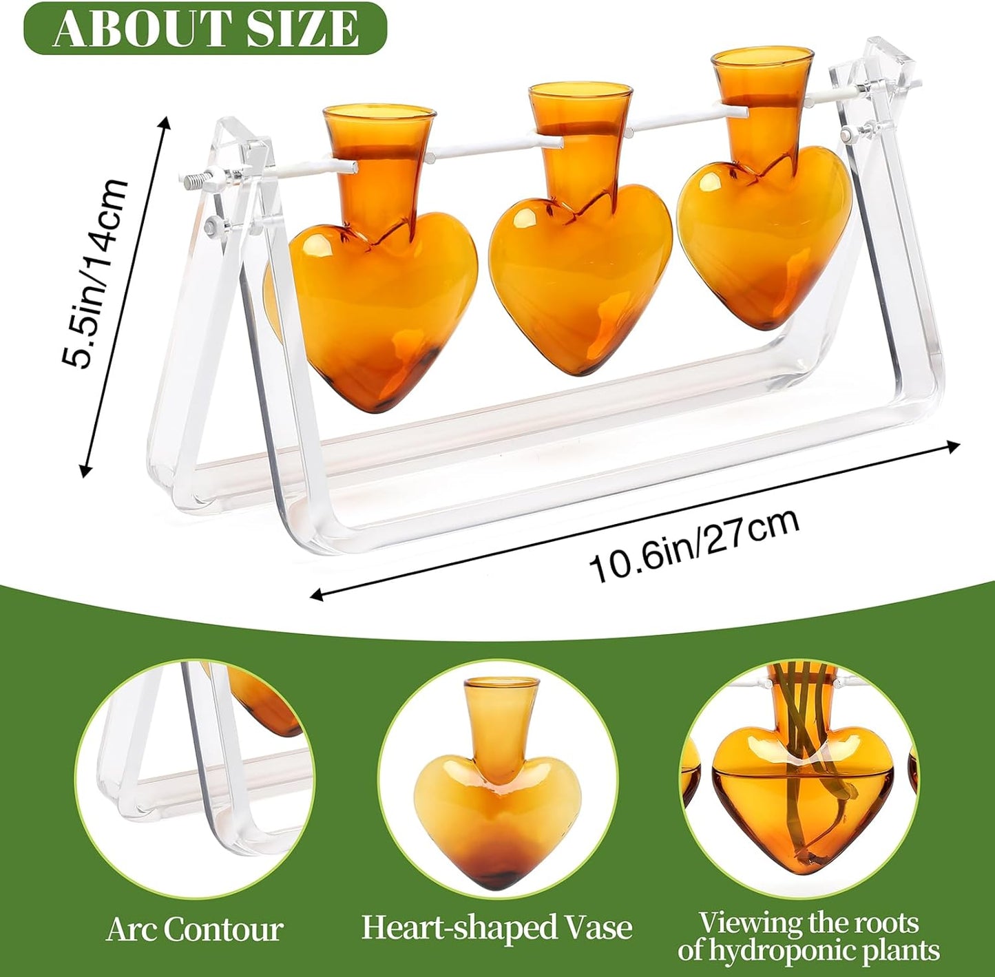 Plant Terrarium Propagation Stations with Wooden Stand Birthday Gifts for Women Plant Stand Indoor Office Home Decor