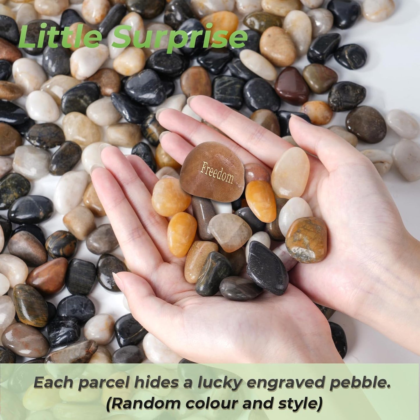 SIDONG 10 LB Mixed River Rocks, 0.3-0.5 Inches High Polished Pebbles for Indoor Plants, Aquarium Rocks Used in Fish Tank, Decorative Stones for Plants, Vases, Home Décor, Crafting, Garden Landscaping