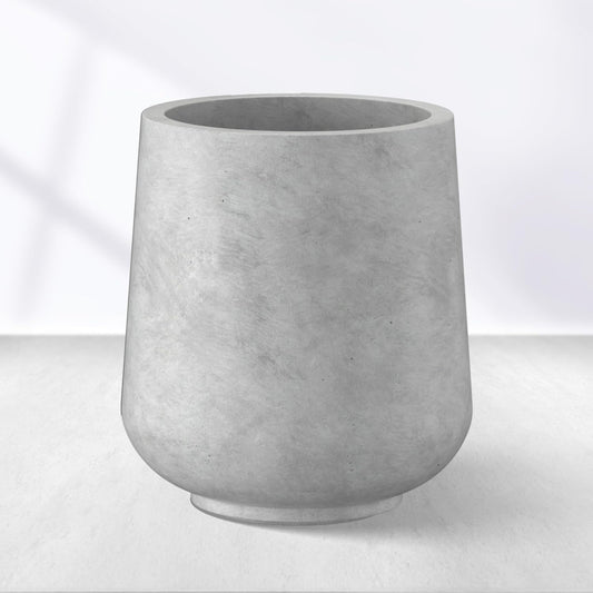 Kante 15.3" Dia Round Concrete Planter, Outdoor Indoor Large Plant Pots Containers with Drainage Hole and Rubber Plug for Home Garden Patio, Gray Concrete