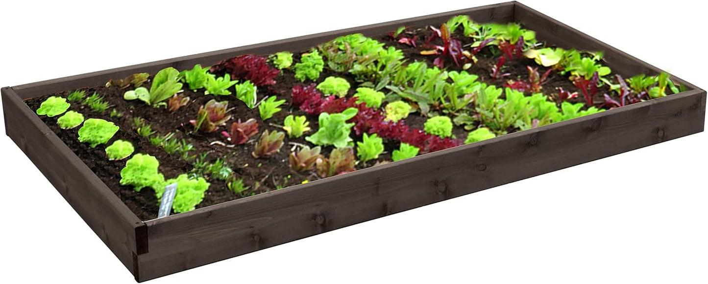 Red Cedar Wood Raised Vegetable Garden Bed - Amish Made in USA (5.5" Raised Bed, Walnut Stain)