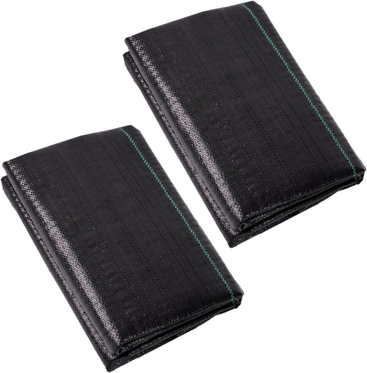 2.4oz-2 Pack 4x50FT Weed Barrier Landscape Fabric - Durable Weed Block Gardening Ground Cover Mat, Woven Geotextile Fabric for Underlayment, Commercial Driveway Stabilization, Weed Control Cloth