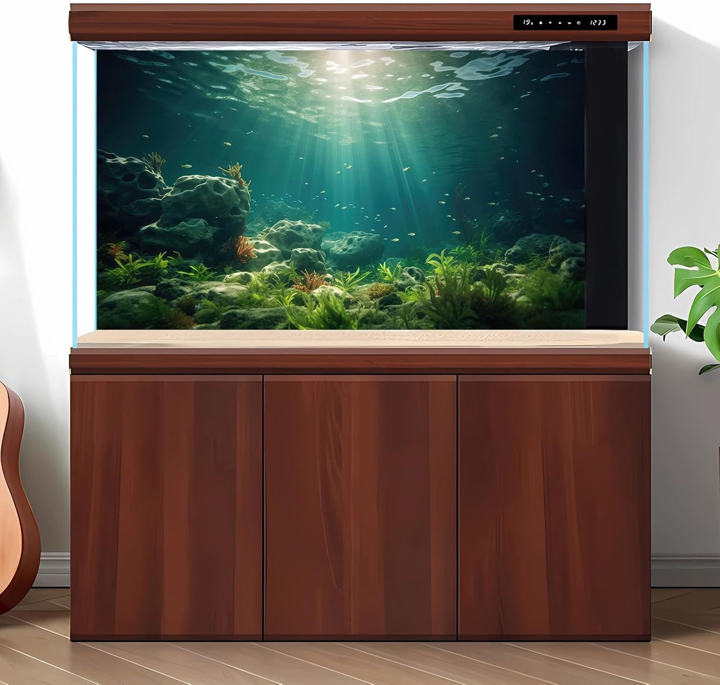 Under The Sea Aquarium Background Deep Sea Aquatic Plants Fish Tank Background Underwater Rock Sunray Terrarium Backgrounds Tropical Fish Deep Ocean Floor Fish Tank Backgrounds 72x16in