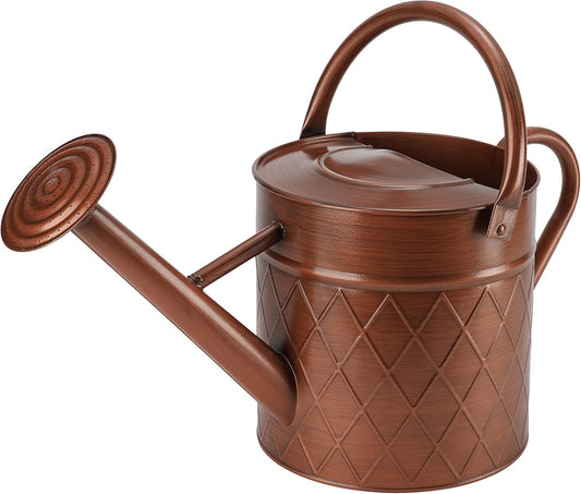 1.75 Gallon Outdoor Metal Watering Can for Garden Plants,Copper Color Watering Can with Removable Spray Spout, Ideal for Outdoor Use (Copper)