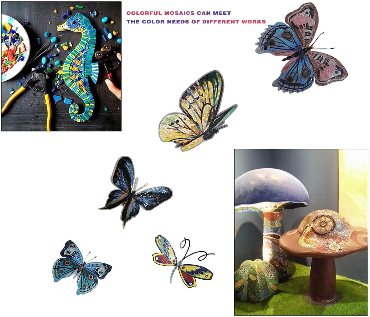 SMEIINIK 1.1lb Bulk Single Iridescent Color Mosaic Tiles for Crafts, Glass Mosaic Pieces for Mosaic Puzzles, Stained Glass Tiles for Mosaic DIY, Mosaic Making Supplies(AJ45-26)