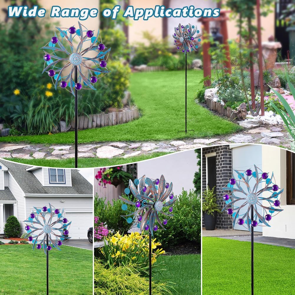 Wind Spinners Outdoor, 59" H*13" W Metal Windmill for Yard Patio Decorations, Kinetic Wind Sculpture Dual Direction for Lawn Ornaments