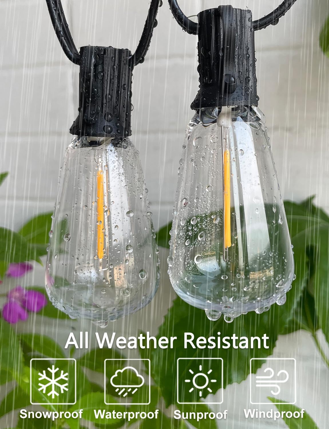 SUFEIMAS Outdoor String Lights Waterproof 400FT (100ft*4) shatterproof Patio Lights for Outside with 212 Vintage dimmable LED Edison Bulbs,Backyard Lights for Fence Garden,Balcony Porch Party Bistro