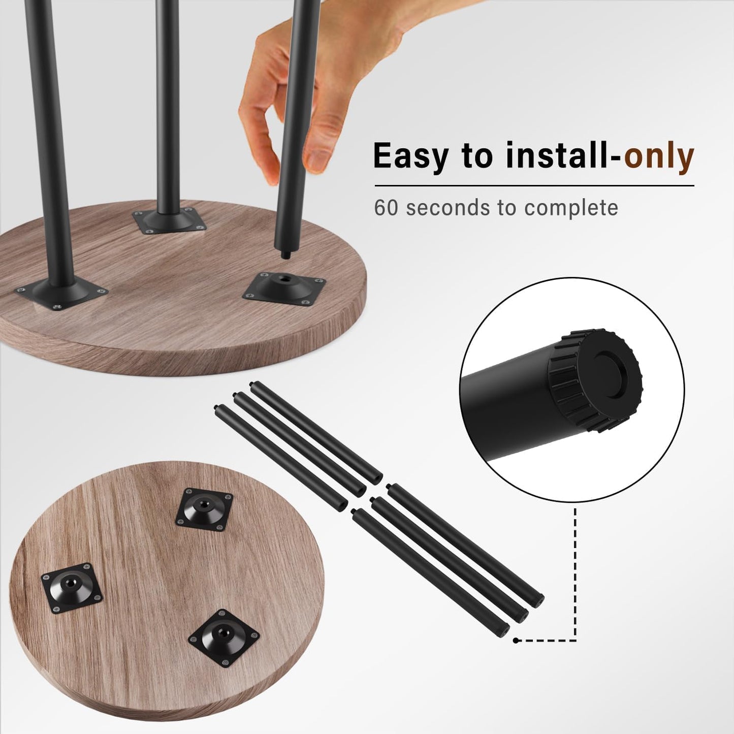 Plant Stand Indoor Outdoor: 20'' Metal Wood Plant Stand Convertible Multi-purpose Plant Table - Flowers Pot Holder for Indoor Outdoor - Mid Century Modern Decor/Home Decor