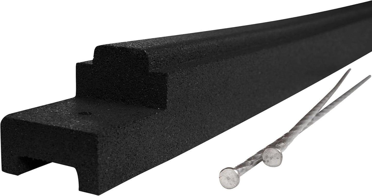 Playsafer Rubber Playground Border Edging Kit, 6' Flexible Heavy Duty Rubber Interlocking Playground Timber, No Dig Easy to Install (Black, 6 Pack)