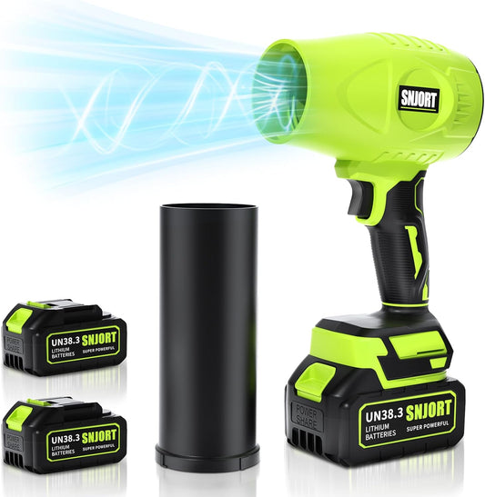 Leaf Blower Cordless with Battery and Charger,800,000 RPM,Extended Nozzle,Lightweight Handheld Design,Blower for Patio Cleaning,car Blowing Water,Blowing Leaves and Dust（Grass Green）