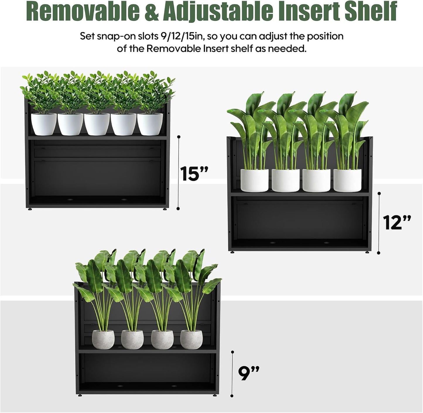 All-Weather Large Metal Planter Box,30" Lx10“Wx24”H Rectangular Planter with Drainage Holes & Removable Shelf,Modern Tall Outdoor Planters for Tall Small Plants, Trees, Flowers,Garden Patio