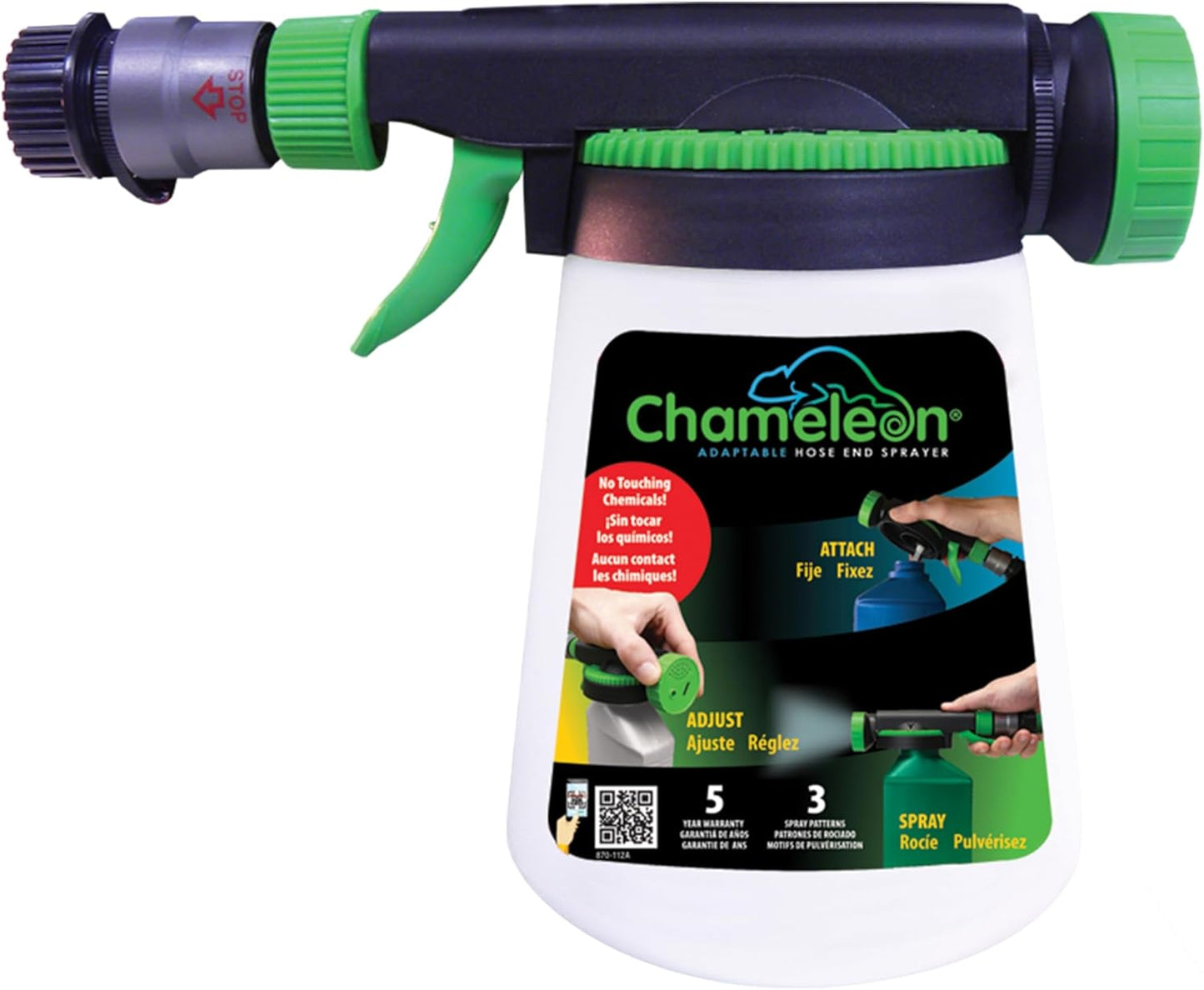 RL Flo-Master Chameleon Hose End Sprayer for use with Fertilizers, Weed Killers, Fungicides and Insect Killers, 32 ounce Refillable Bottle Included