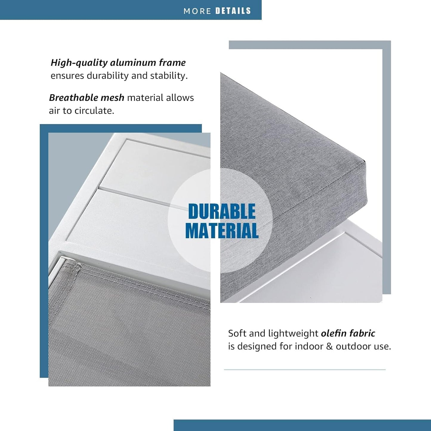 Soleil Jardin 4-Piece Outdoor Patio Furniture Set L-Shaped Aluminum Sectional Sofa with Coffee Table All-Weather Patio Conversation Set with Cushions, White